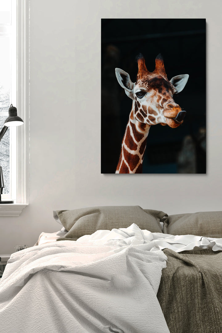 Giraffe Poking Tongue
