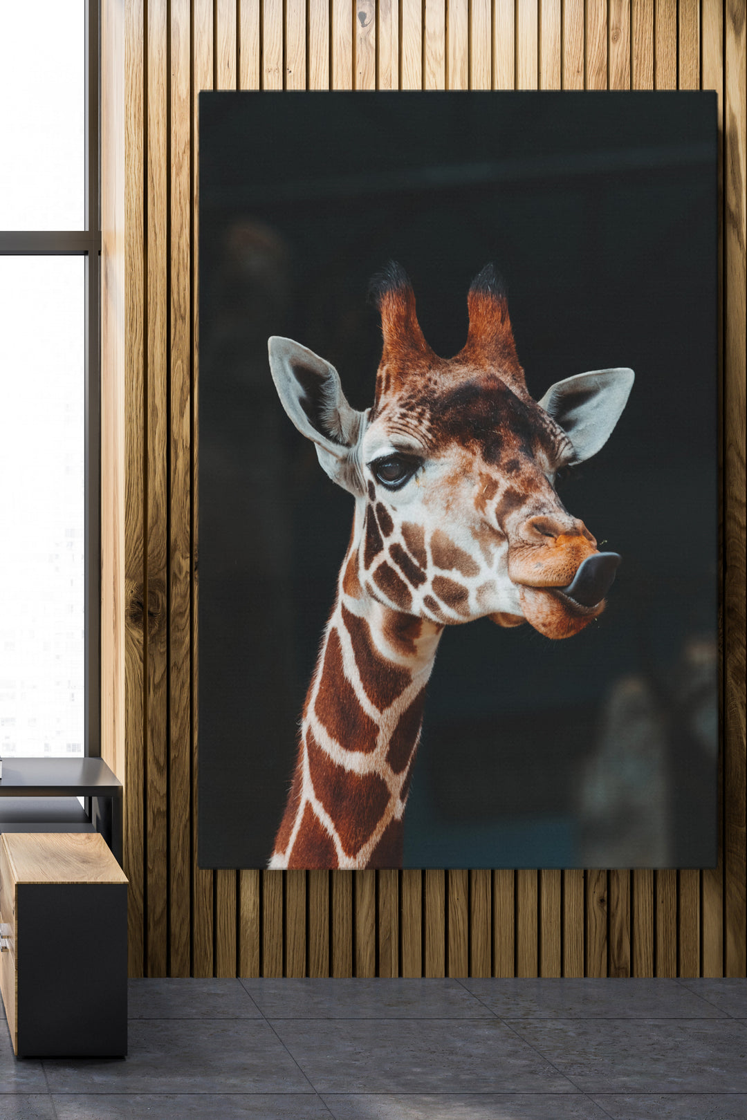 Giraffe Poking Tongue