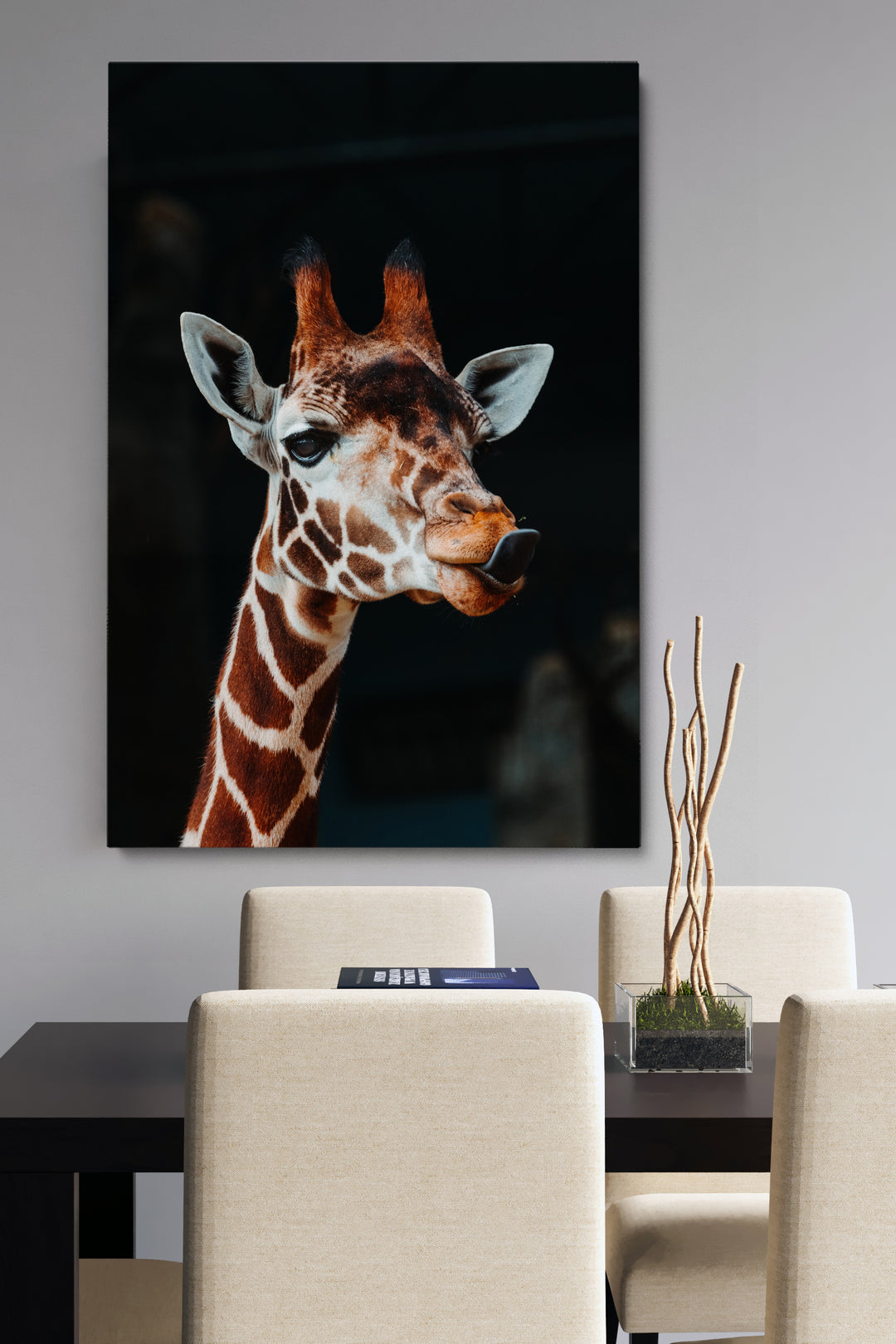 Giraffe Poking Tongue
