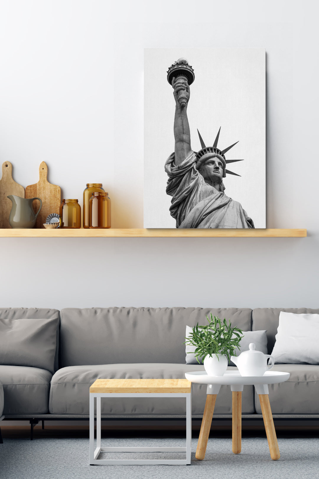 Grey Statue of Liberty