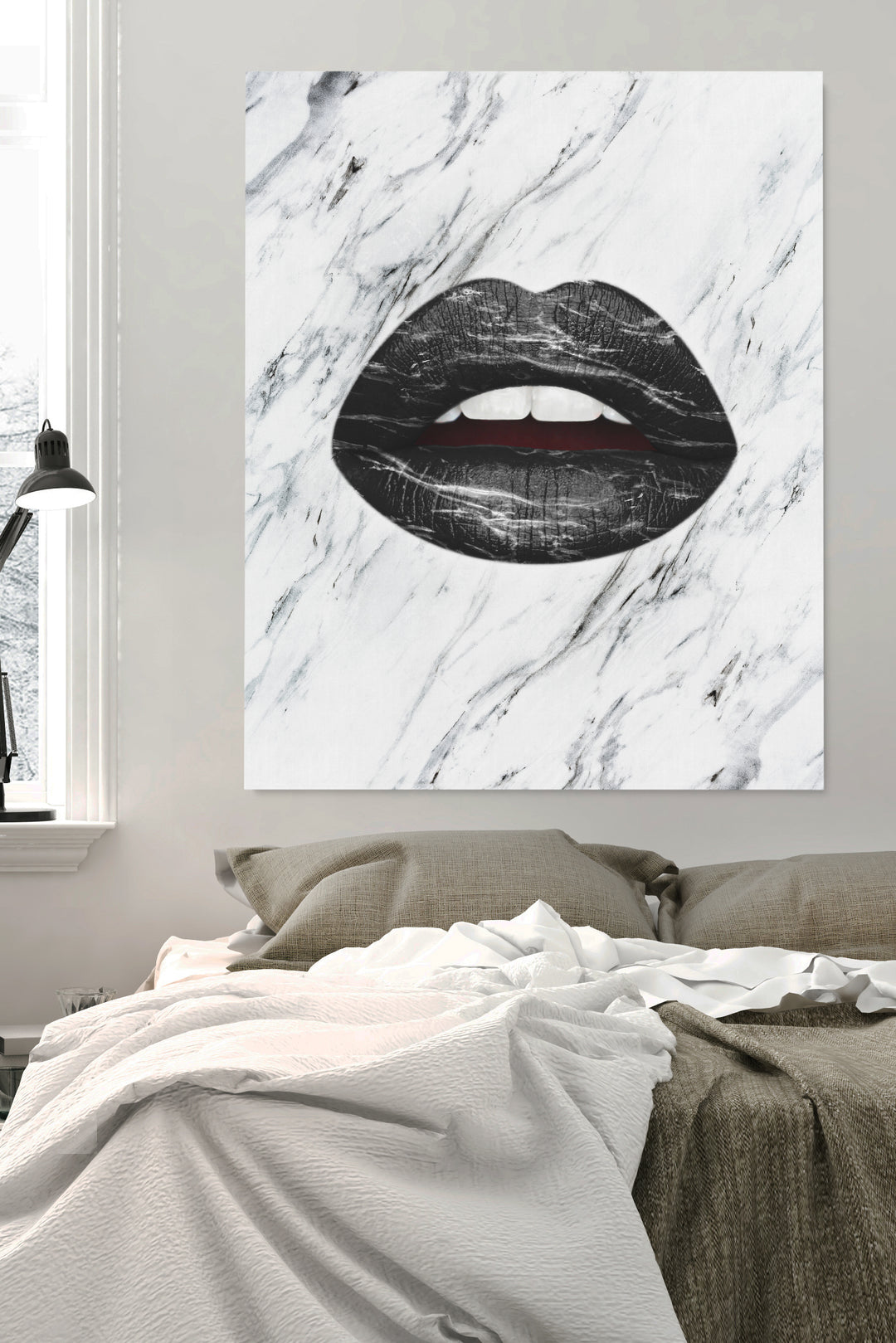 Black and White Marble Lips