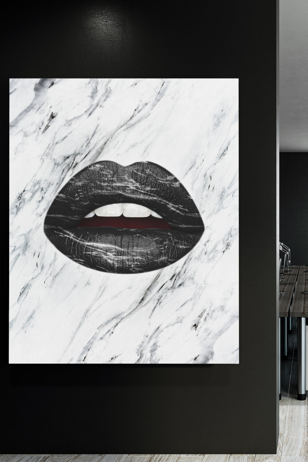 Black and White Marble Lips