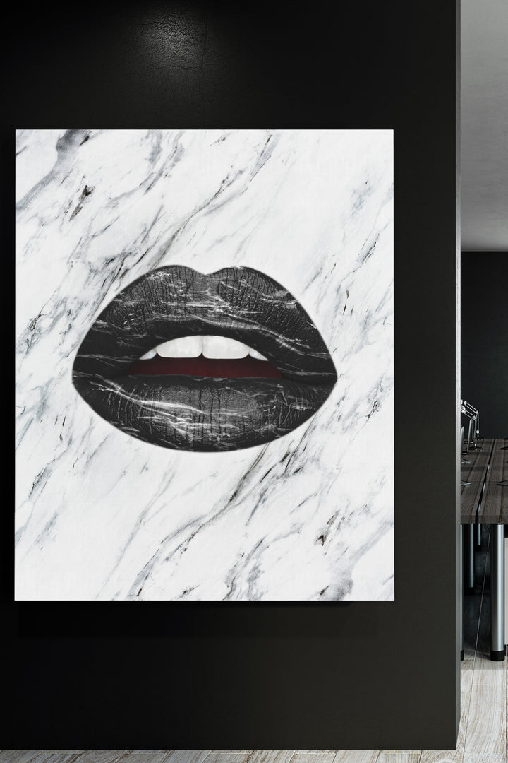 Black and White Marble Lips