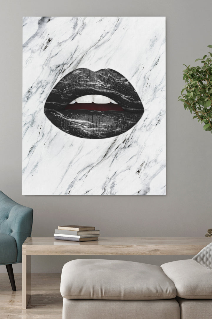 Black and White Marble Lips