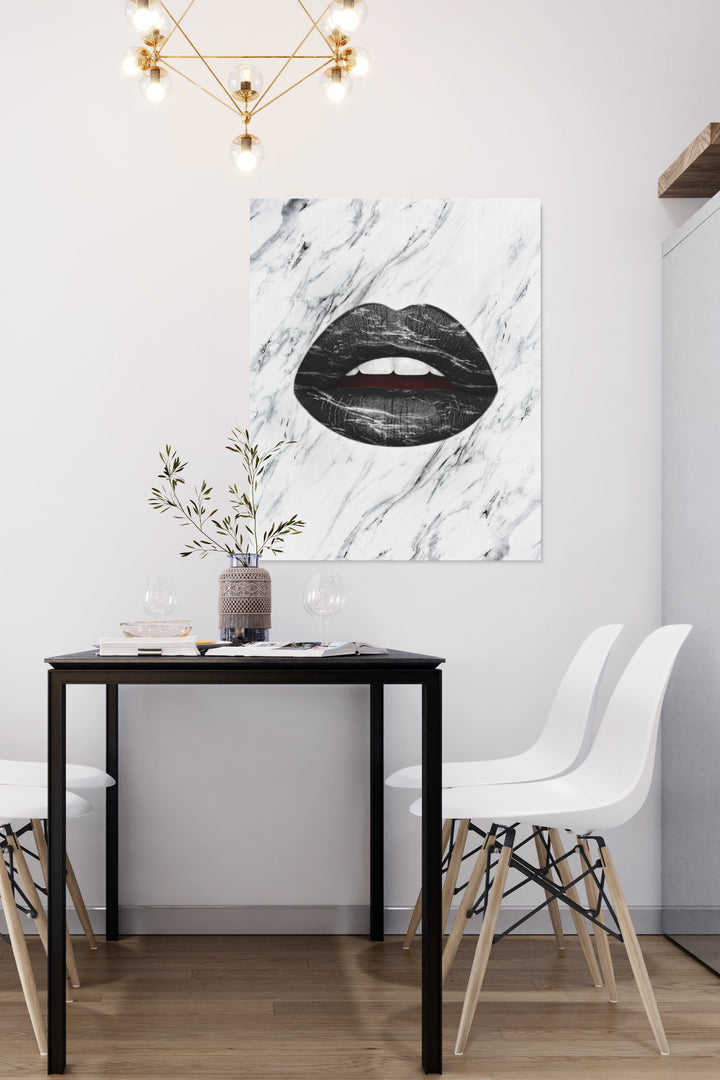 Black and White Marble Lips