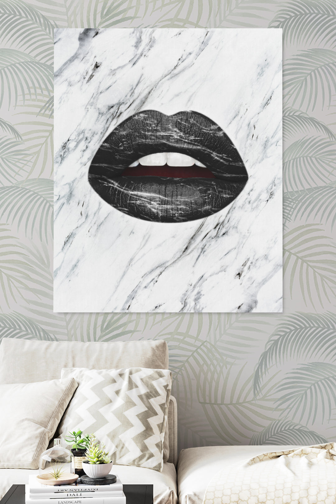 Black and White Marble Lips