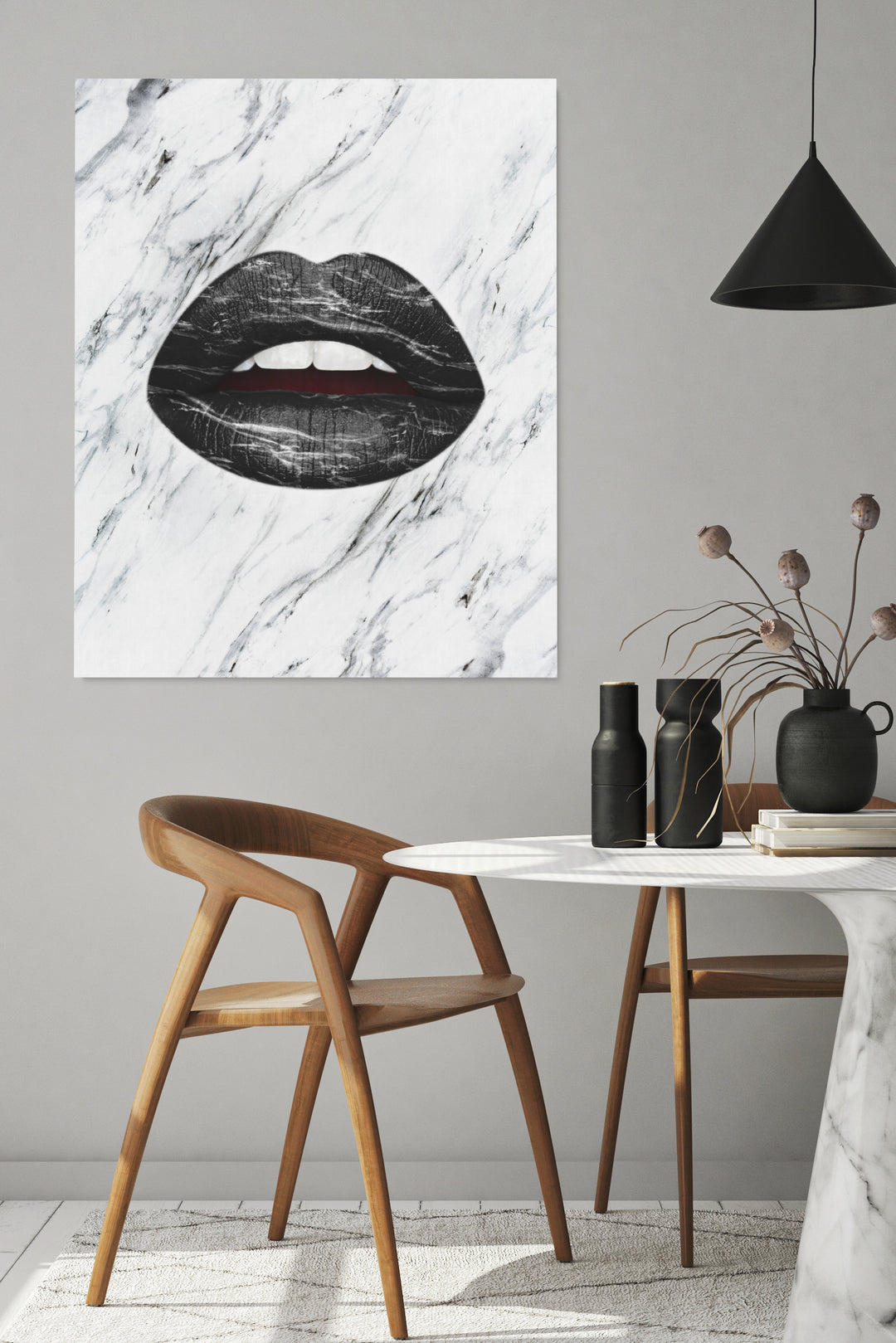 Black and White Marble Lips