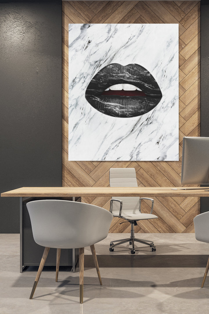 Black and White Marble Lips