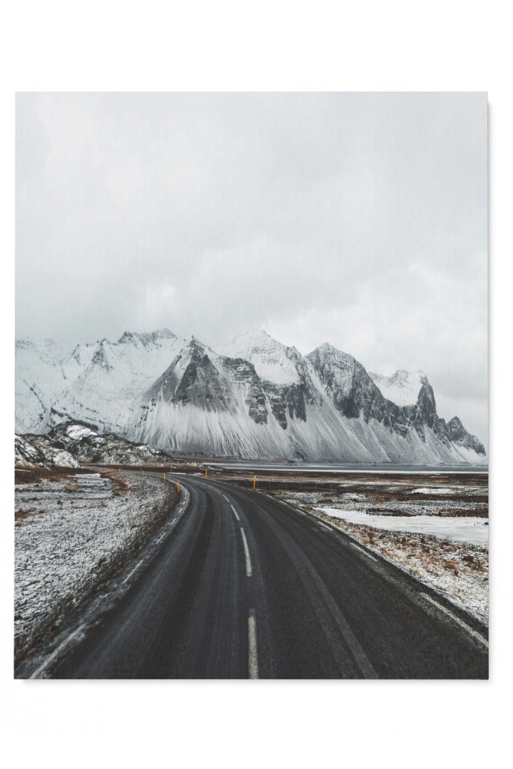 Iceland Road Snowy Mountains