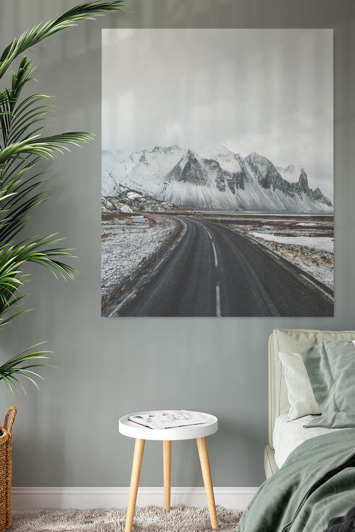 Iceland Road Snowy Mountains