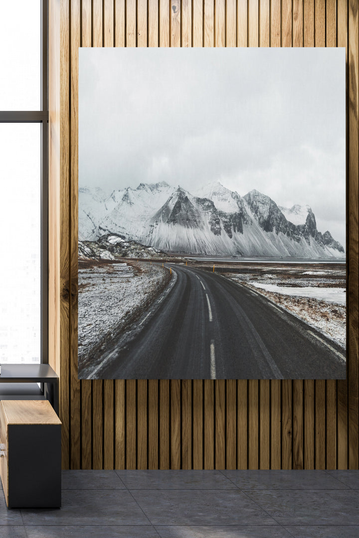 Iceland Road Snowy Mountains