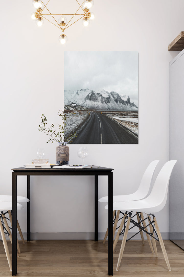 Iceland Road Snowy Mountains