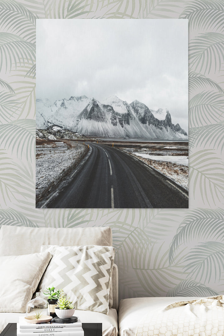 Iceland Road Snowy Mountains