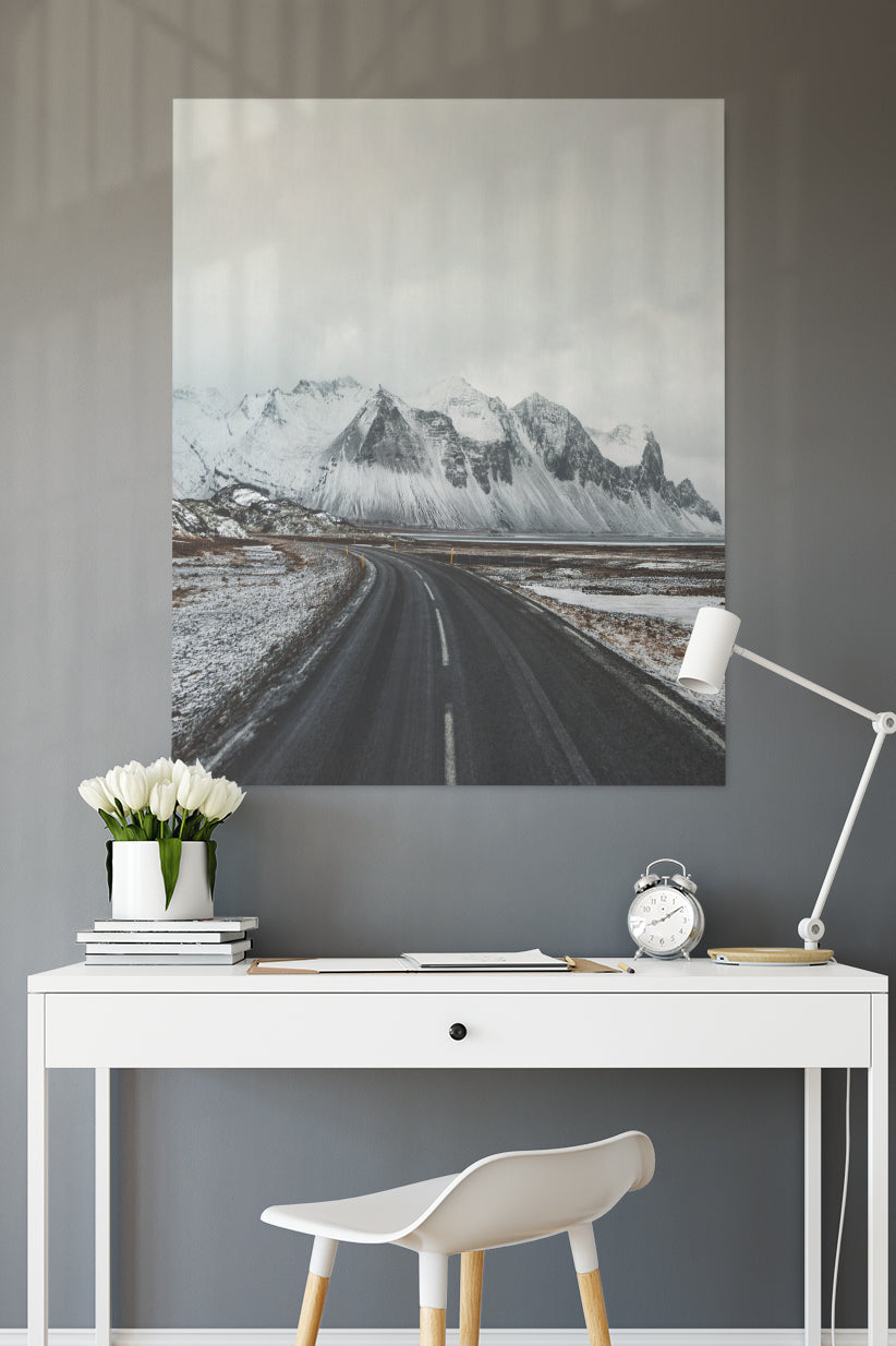 Iceland Road Snowy Mountains