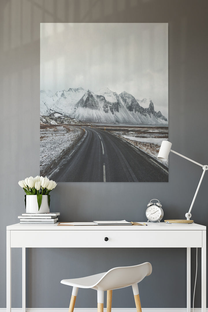 Iceland Road Snowy Mountains