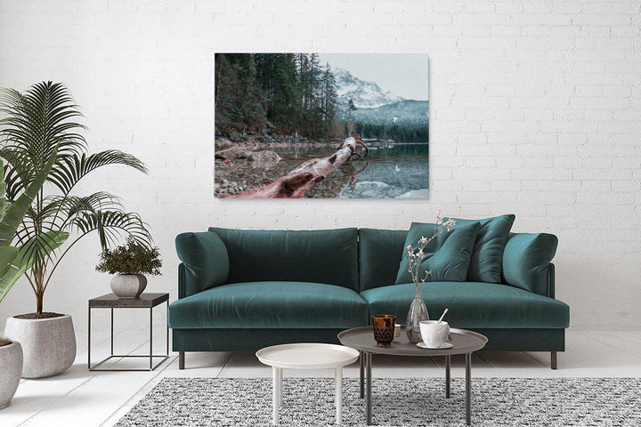 Mountain Snow Log-Giclée-Fine-Art-Canvas-Print-canvartz.com