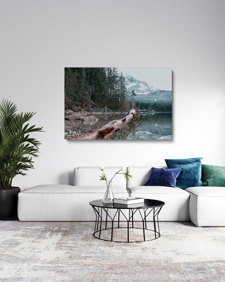Mountain Snow Log-Giclée-Fine-Art-Canvas-Print-canvartz.com