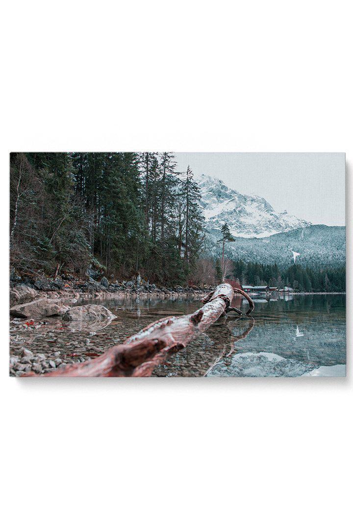 Mountain Snow Log-Giclée-Fine-Art-Canvas-Print-canvartz.com