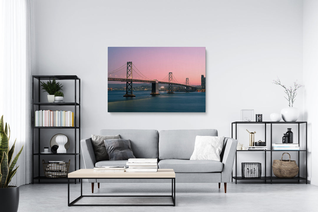 Pink Bridge Sunset-Giclée-Fine-Art-Canvas-Print-canvartz.com