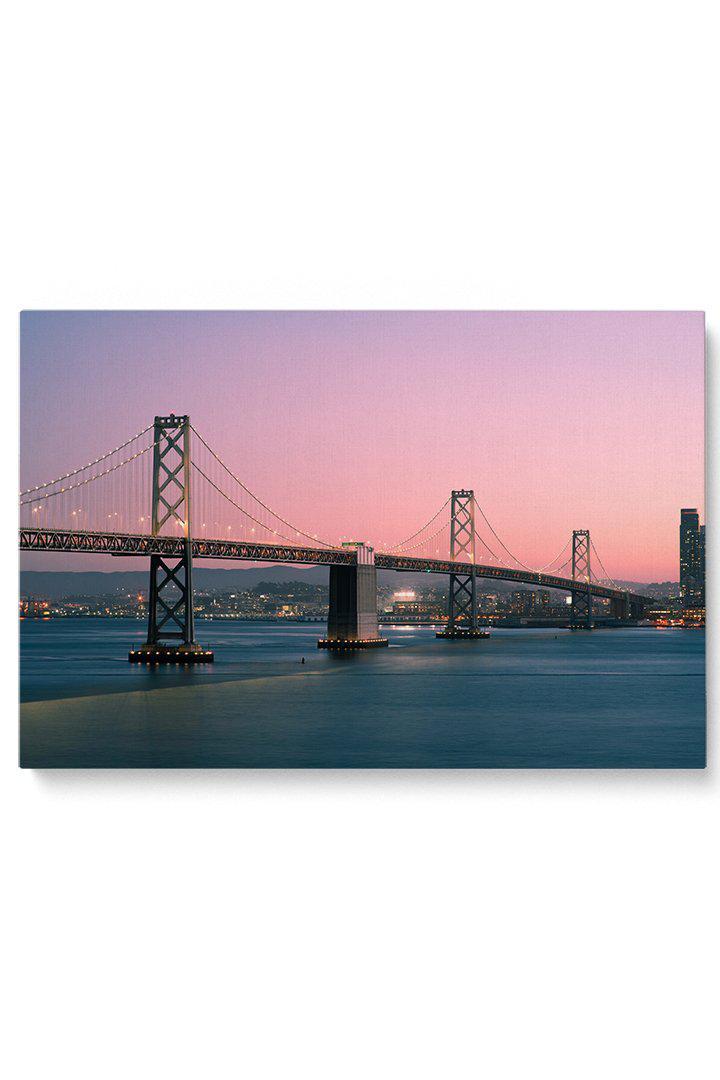 Pink Bridge Sunset-Giclée-Fine-Art-Canvas-Print-canvartz.com