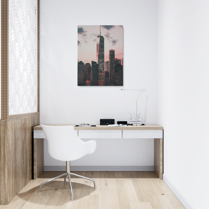 Pink Sky Skyscrapper-Giclée-Fine-Art-Canvas-Print-canvartz.com