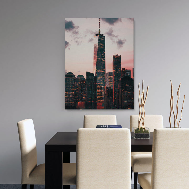 Pink Sky Skyscrapper-Giclée-Fine-Art-Canvas-Print-canvartz.com