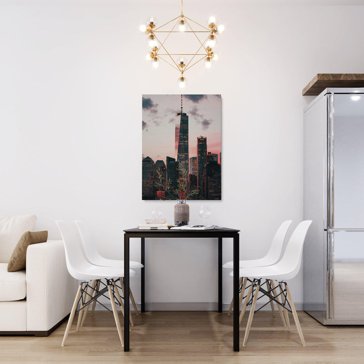 Pink Sky Skyscrapper-Giclée-Fine-Art-Canvas-Print-canvartz.com