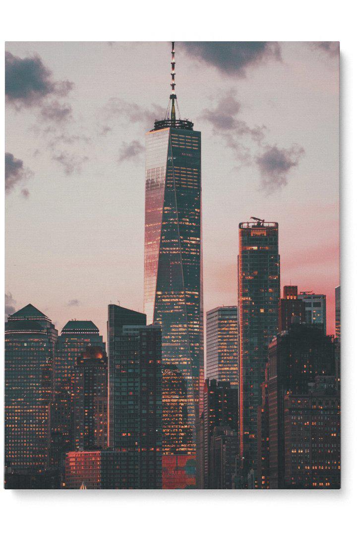 Pink Sky Skyscrapper-Giclée-Fine-Art-Canvas-Print-canvartz.com